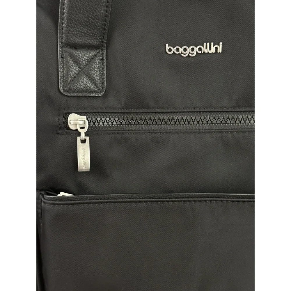 BAGGALLINI Soho Backpack Black Travel Work School Water Resistant Laptop Mint!